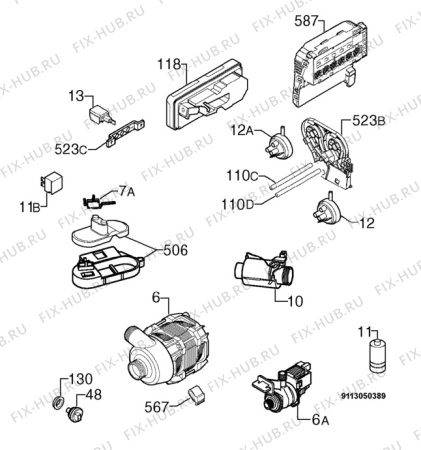 Взрыв-схема посудомоечной машины Privileg 00615941_11296 - Схема узла Electrical equipment 268